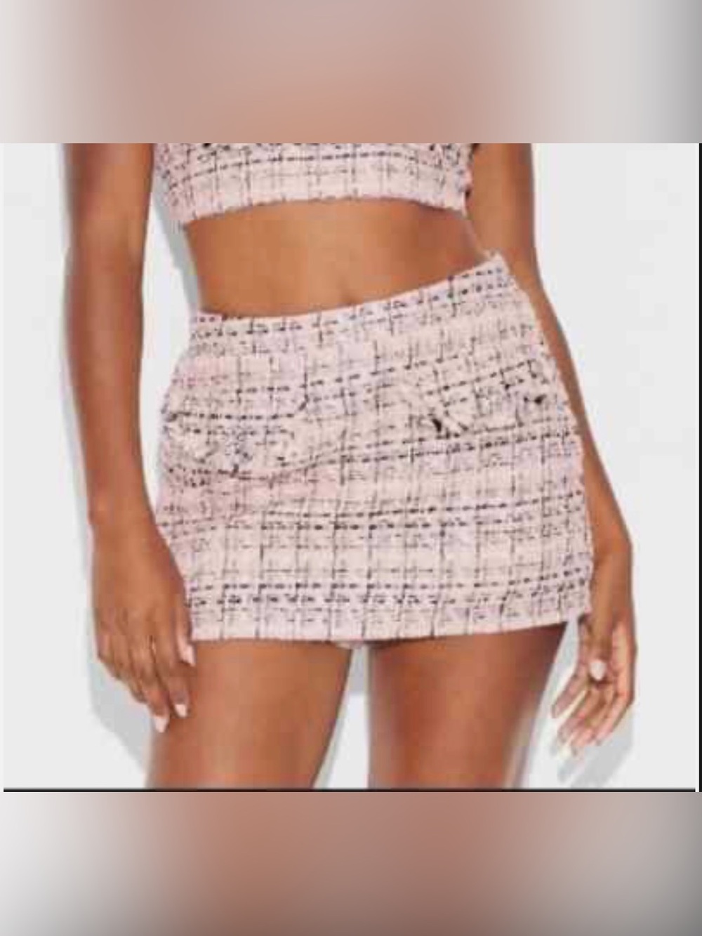 Pink Tweed Mini Skort - Women
